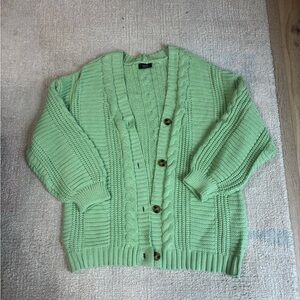 Vici Mint Green Cable Knit Cardigan
